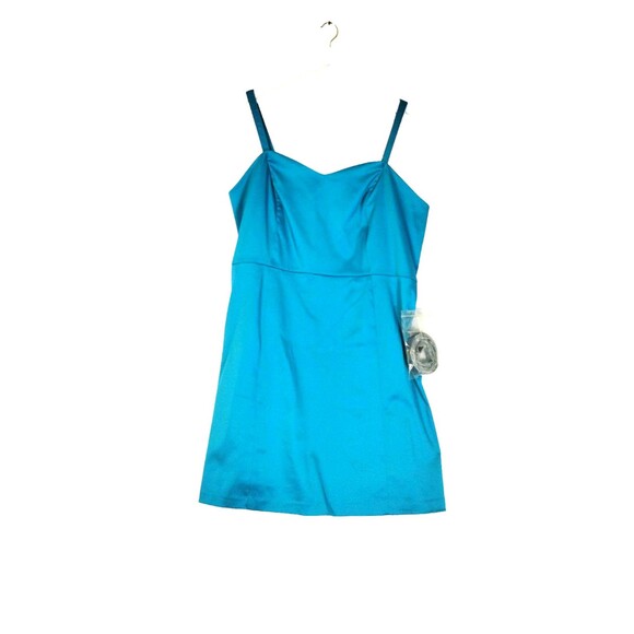 Lane Bryant Dress Women's 24 Sweetheart Neck Zip Lined Aqua Sateen Formal Dance - Picture 1 of 9
